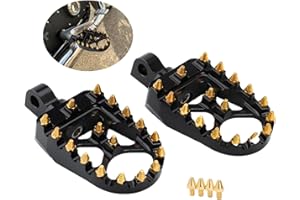 DAKLVNG MX Offroad Wide Foot Pegs Footrest Pedals for Harley Dyna Street Bob Sportster 883 Touring Street Glide Softail Fatboy Chopper Bobber (Gold Black)