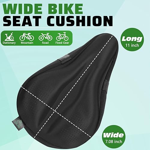 Zacro Bike Seat Cover Big Size, Gel Padded Wide Cushion for Bike