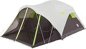 Coleman Steel Creek Fast Pitch Dome Tent with Screen Room, 6-Person , White, 10' x 9'