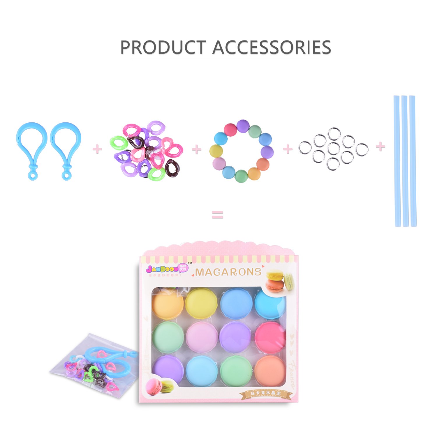 Heegay DIY Macarons Slime Schleim, 12PCS Crystal Schlamm Kit Lehm Gummi Schlamm Plasticine Release Druck Stress Relief Kinder Spielzeug