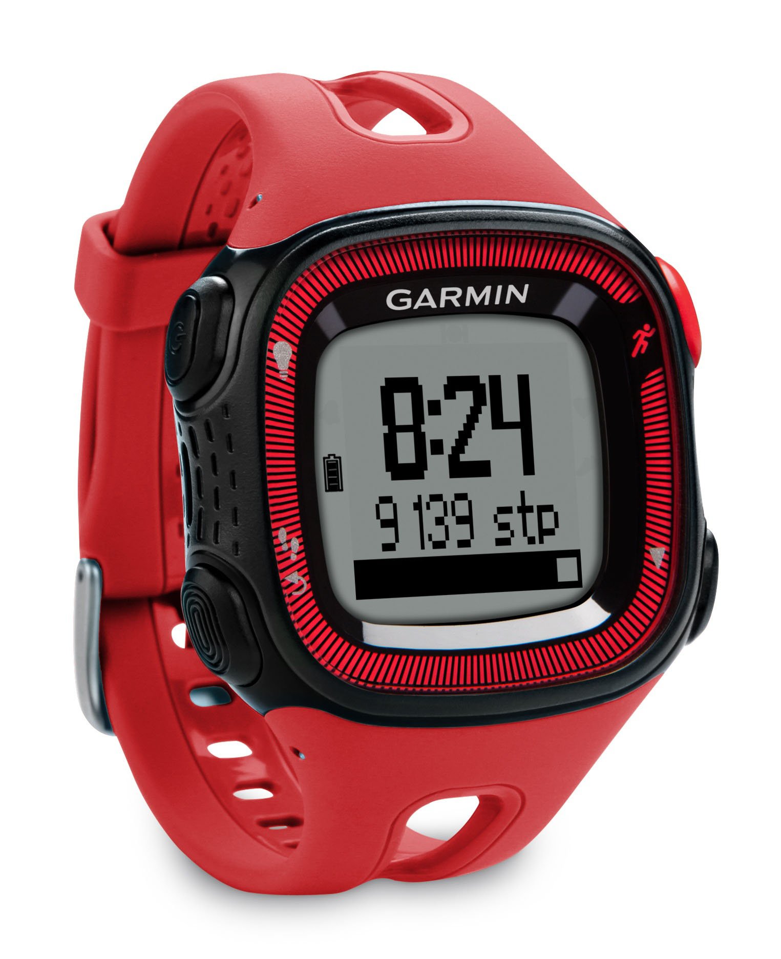 Garmin Forerunner 15 GPS Running Watch and Activity Tracker - Red/Black, Large (Renewed)