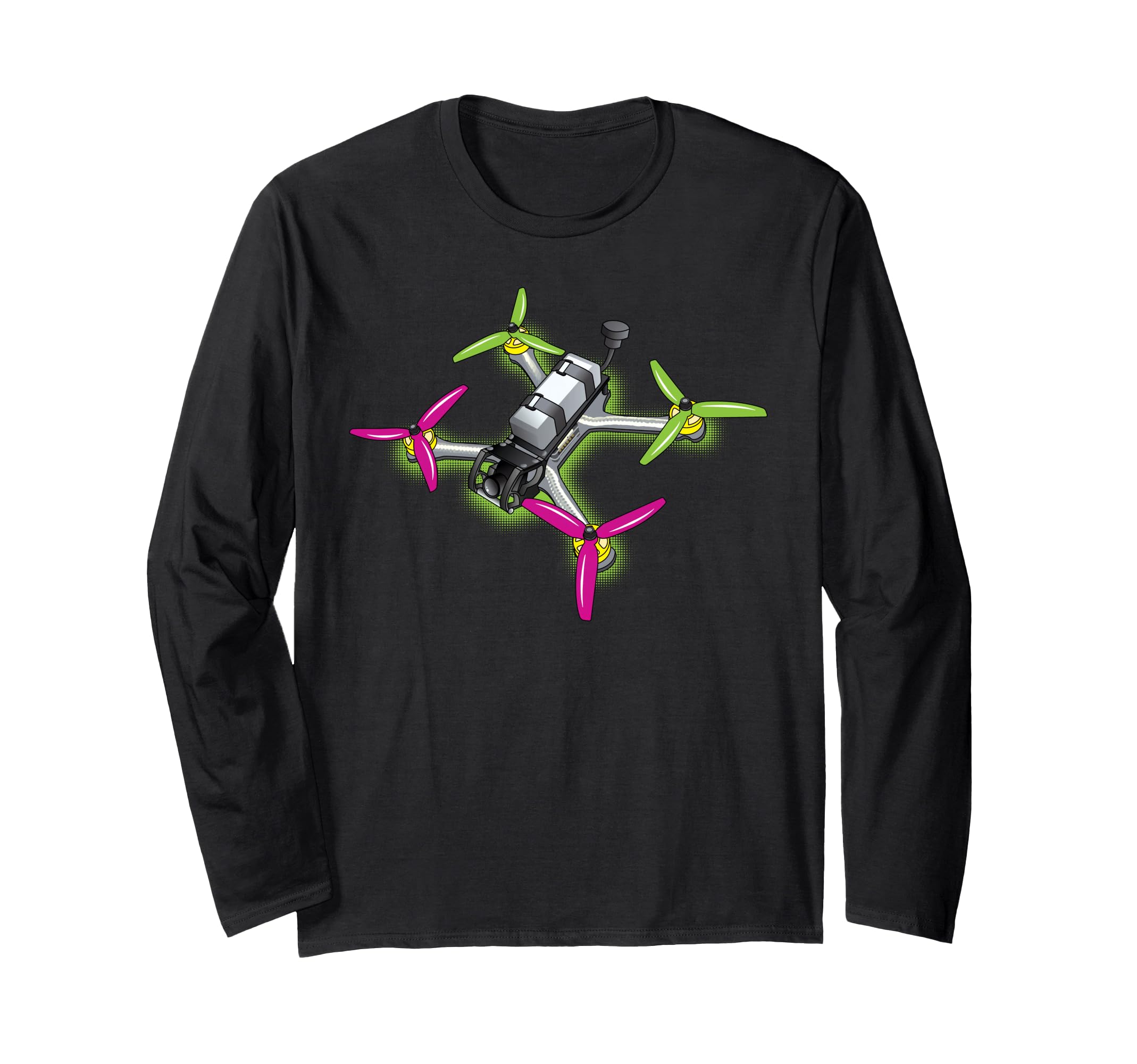 Freestyle FPV Racing Drone Pilot Acro Quadcopter Watermelon Long Sleeve T-Shirt