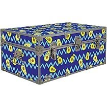 C&N Food Themed Storage Trunk - 32" X 18" X 13.5", Lockable, Durable (Electric Cotton Candy Design)