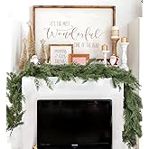 Lvydec 6ft Christmas Pine Garland Decoration, Christmas Greenery Garland Realistic Pine Needle Cypress for Holiday Mantel Fireplace Table Centerpiece