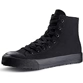 Convole Non-Slip Work Shoes for Men &amp; Women, Unisex Oil &amp; Water Slip-Resistant Sneakers for Food Service, Black High Top Restaurant Server Boots, Comfortable Casual Anti Slip Chef Kitchen Shoes