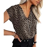 Lepunuo Womens Summer Tops Cap Sleeve Textured Dressy V Neck Shirts 2025 Work Office Blouses Business Casual Outfits