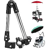 JANCAN Umbrella Mount Stand, Bicycle Umbrella Mount Holder,Wheelchair Stroller Bicycle Umbrella Attachment Handle Bar Holder Clamp Supporter Connector for Handlebars with Diameter of 20-25mm