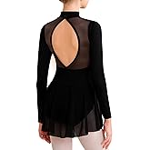 Sanmsoner Girls Ballet Leotard For Dance Mesh Skirt Lace Tank Dancewear,Hollow Back Crisscross Straps
