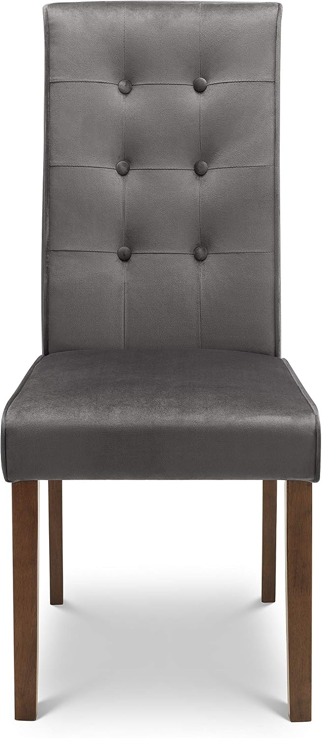 Julian Bowen Set Of 2 Madrid Dining Chairs - Grey/Walnut, Height: 103, Width: 41, Depth: 64cm - Image 3