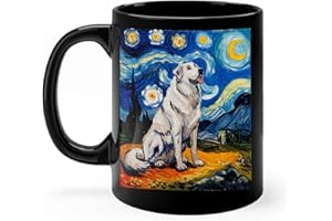 Waaqied Surreal Starry Night Great Pyrenees Dog Coffee Mug, Coffee Cups 11oz