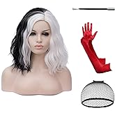 BUFASHION 14" Women Short Light Pink Kinky Straight Cosplay Synthetic Wigs With Air Bangs 46 Colors Available (Black and White)