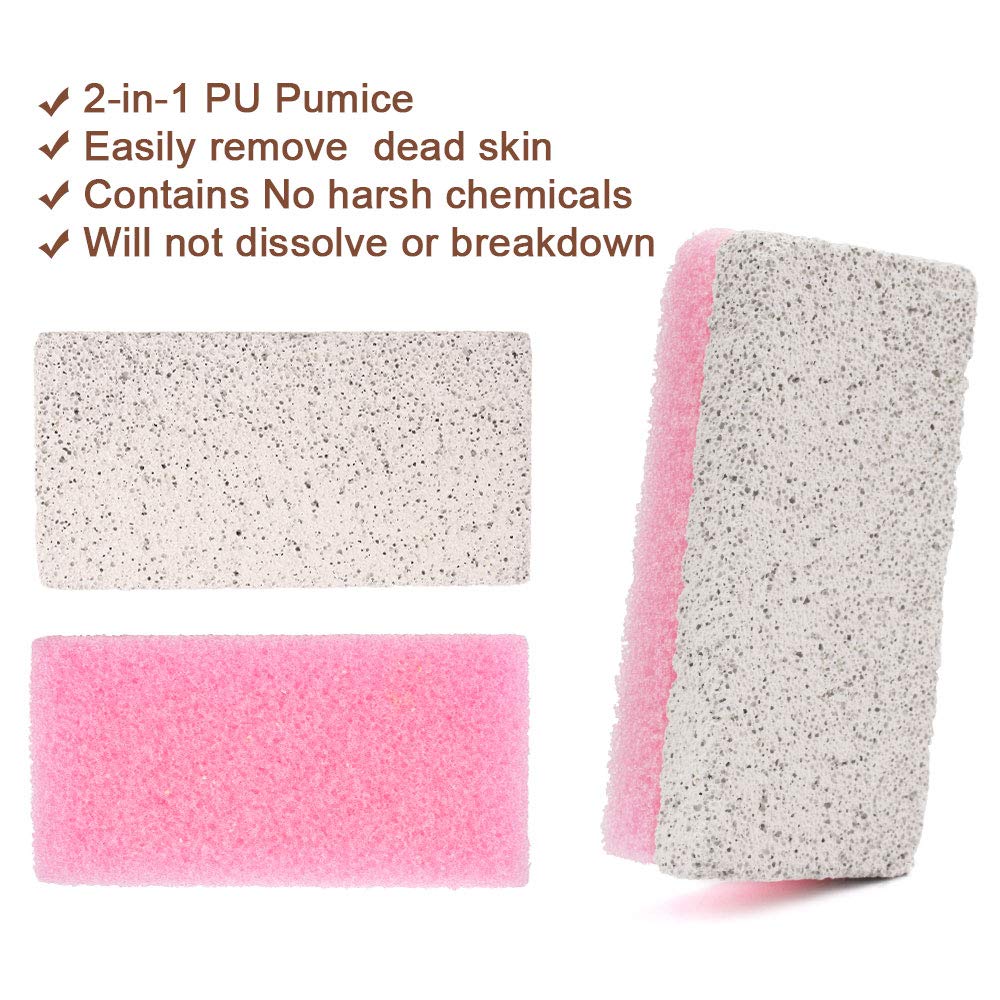 Pumice Stone for Feet, 2 in 1 Double Sided Hard Skin Callus Remover for Feet,Hands and Body, Exfoliator Pedicure File Block Callus Remover Scrubber (Pack of 4): Beauty
