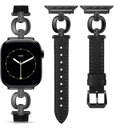 VIPLUCK Slim Leather Band Compatible With Apple Watch