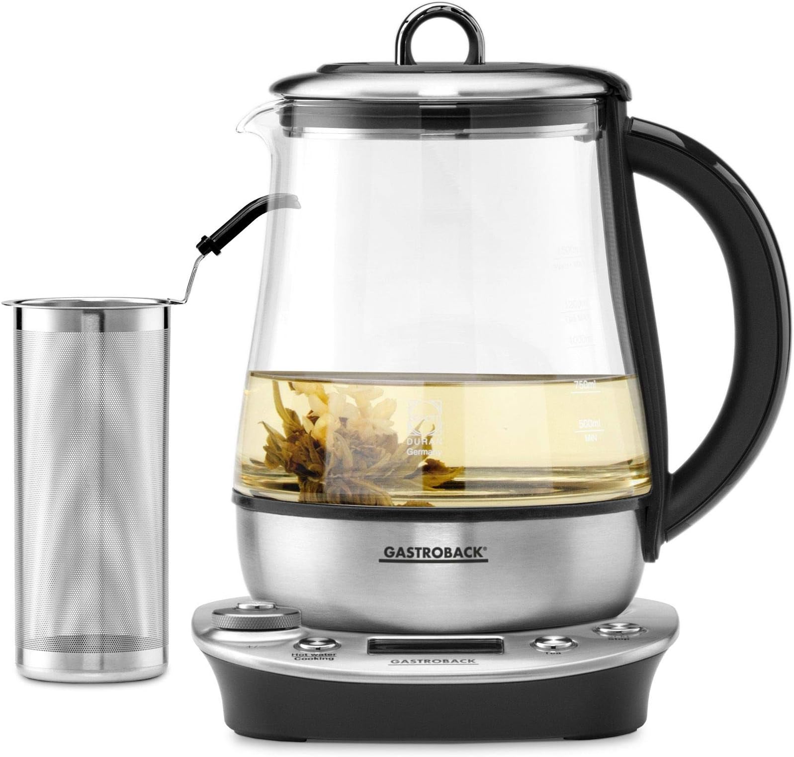 Gastroback Germany 42438 Design Tea & More Advanced Glass Kettle Temperature Control.