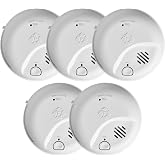 BRK First Alert SMICO100-AC Interconnect Hardwire Combination Smoke &amp; Carbon Monoxide Alarm with Battery Backup, 5 Pack