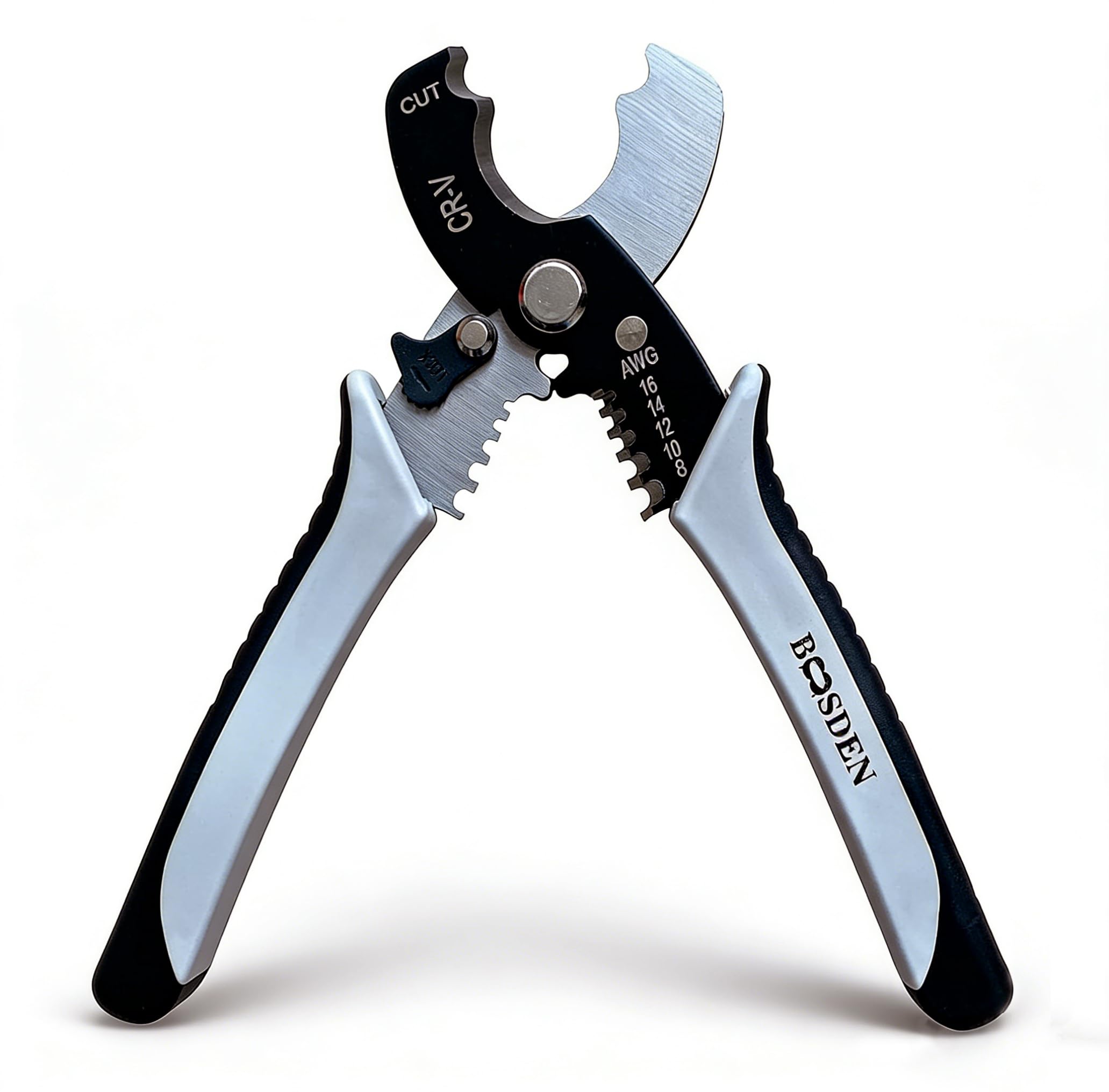 Wire Cutters Stripper, BOOSDEN 8 inch Cable Cutters, Awg Wire Cutters,Precision Wire Stripper,Heavy Duty Cable Cutters, Spring Cable Cutting Pliers for Aluminum Wire,Communications Cable Cutting