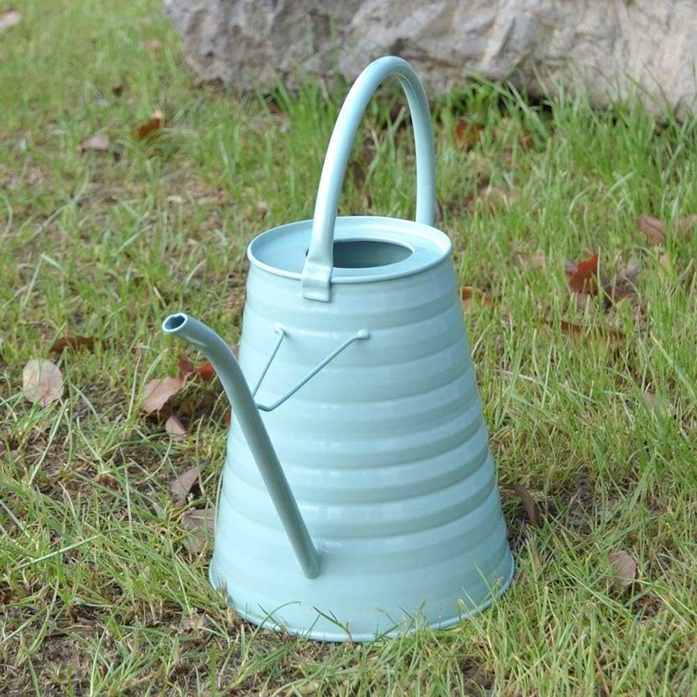HORTICAN Galvanized Watering Can Modern Style Watering Pot with Handle for Outdoor and Indoor House Plants (0.6 gal/Light Blue) : Garden & Outdoor
