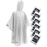 Hitituto Rain Ponchos for Adults - Extra Long Emergency Poncho with Hood, 6/12/24 Family Pack Raincoat, Home Survival Kits