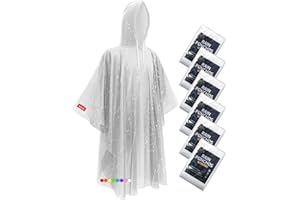 Hitituto Rain Ponchos for Adults - Extra Long Emergency Poncho with Hood, 6/12/24 Family Pack Raincoat, Home Survival Kits