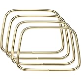 uxcell 4Pcs Metal Purse Handle, Trapezoid Handbag Ring Buckle Bag Handle Replacement for DIY Handmade Woven Bag Luggage Hardware Accessories, Gold