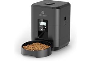 VOLUAS Automatic Cat Feeder - Automatic Pet Feeders for Cats and Dogs, Pet Food Dispenser for Dry Food, Timed Pet Feeders with Memory Function, 2L Auto Feeder