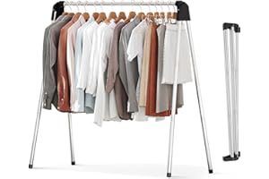 APEXCHASER Clothes Drying Rack Foldable, Stainless Steel Laundry Drying Rack Collapsible, Clothes Hanger for Sweater Baby Clothes Towel for Indoor & Outdoor, Portable Clothes Airer for Travel