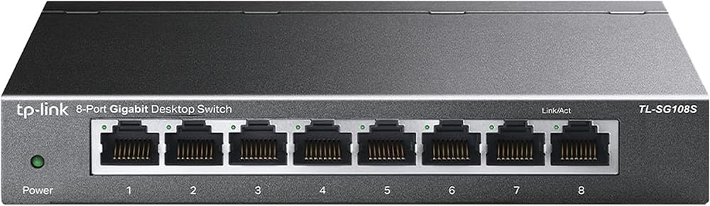 TP-Link TL-SG108S Unmanaged L2 Gigabit Ethernet Network Switch Black