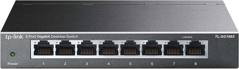 TP-Link TL-SG108S Unmanaged L2 Gigabit Ethernet Network Switch Black