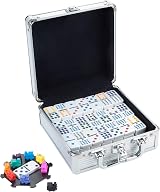 Engelhart Mexican Train Dominoes Set D12 in Metal Case 91 Dominos 2-8P view 2