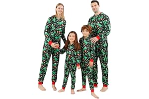 VNVNE Matching Christmas Onesie Pajamas for Family/Couples/Women/Men, Xmas Holiday Reindeer Striped Adults Pjs Sleepwear