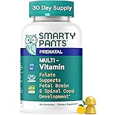 SmartyPants Prenatal Vitamins for Women, Multivitamin Gummies: Pre and Postnatal Vitamins, Biotin, Methylfolate, Vitamin D3, C, Vitamin B12, B6, A, K & Zinc, Inositol, 60 Count (30 Day Supply)