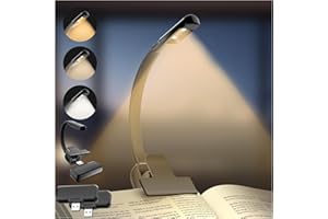 ACEES Book Light,Reading Lights for Books in Bed,3 Color & Stepless Dimming Brightness,Rechargeable Replaceable Batteries Portable Clip On Light,Up to 60 Hours Lighting,2 Cell Batteries(Black)