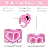 RosewineC 100 Pcs Glue Rings for Eyelash Extensions Pink Plastic Lash Glue view 3