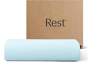 REST® Evercool®+ Flat Sheet Cali King/King Size, Breathable Luxury Bedding for Hot Sleeper and Night Sweats, Bed Sheet with Woven Ionic+ Self Cleaning Silver Yarn for Sensitive Skin, Light Blue