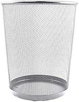 DIVCHI Round Trash Can Bin 1 Pack Silver Non-Slip Mesh Waste Paper Bin 27cm view 2