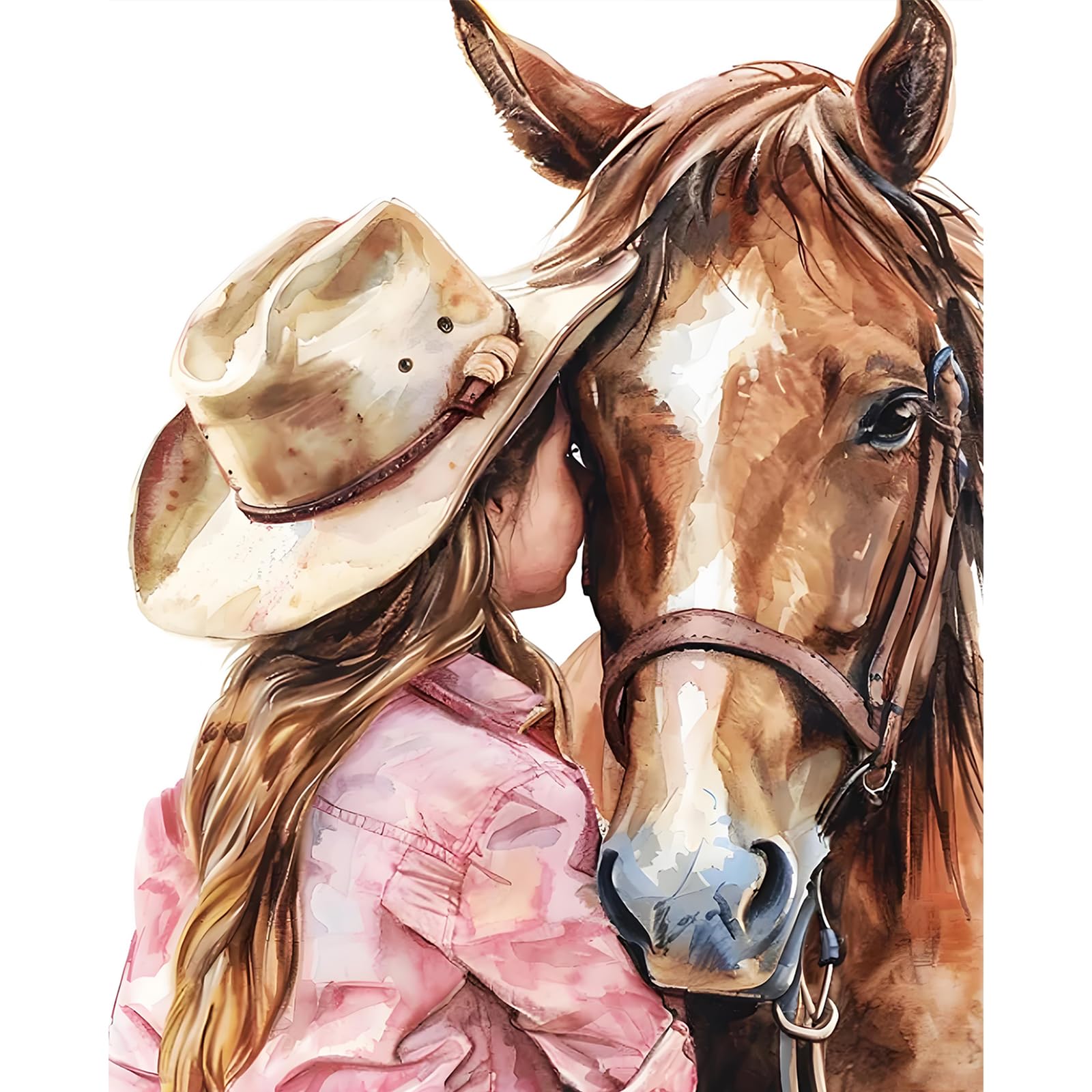 Cytheron Paint by Numbers for Adults, Horse Adult Paint by Number Canvas Kits Without Frame, Girl DIY Acrylic Painting by Numbers Kit for Gift Home Wall Decor 16 x 20 Inch