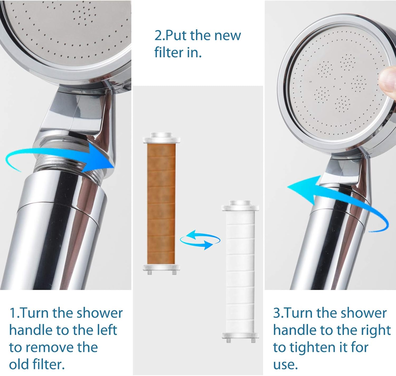 Elegear Shower Head Filter 3 PP Cotton Filters 1 Pack of Calcium