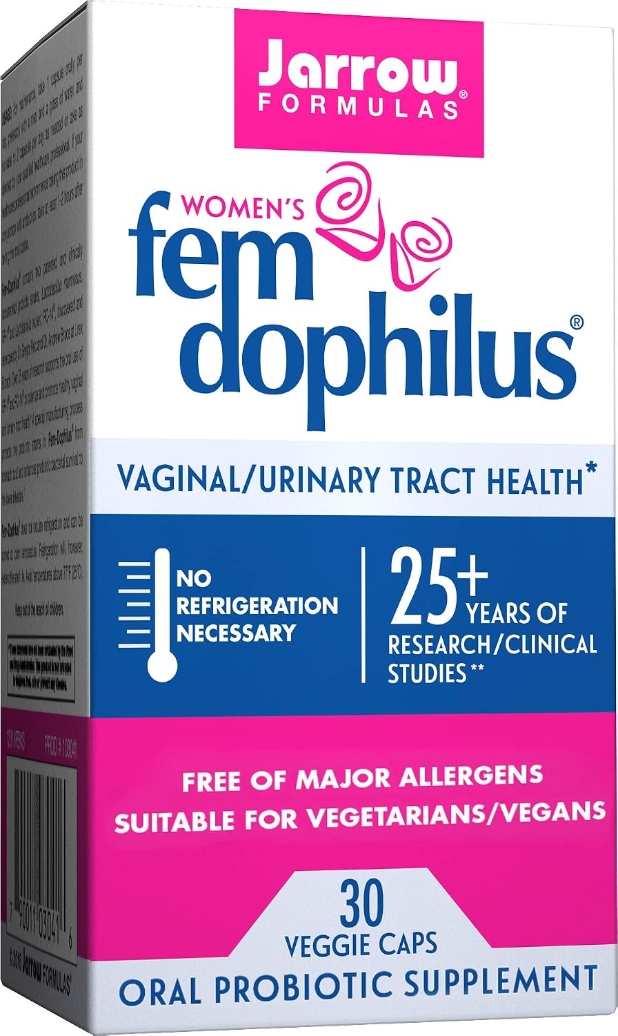 Women's Fem-Dophilus, 30 Veggie Caps - Jarrow Formulas (Shelf stable), No Color, 30 count (Pack of 1)