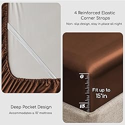 MR&HM Satin Bed Sheets, King Size Sheets Set, 4 Pcs