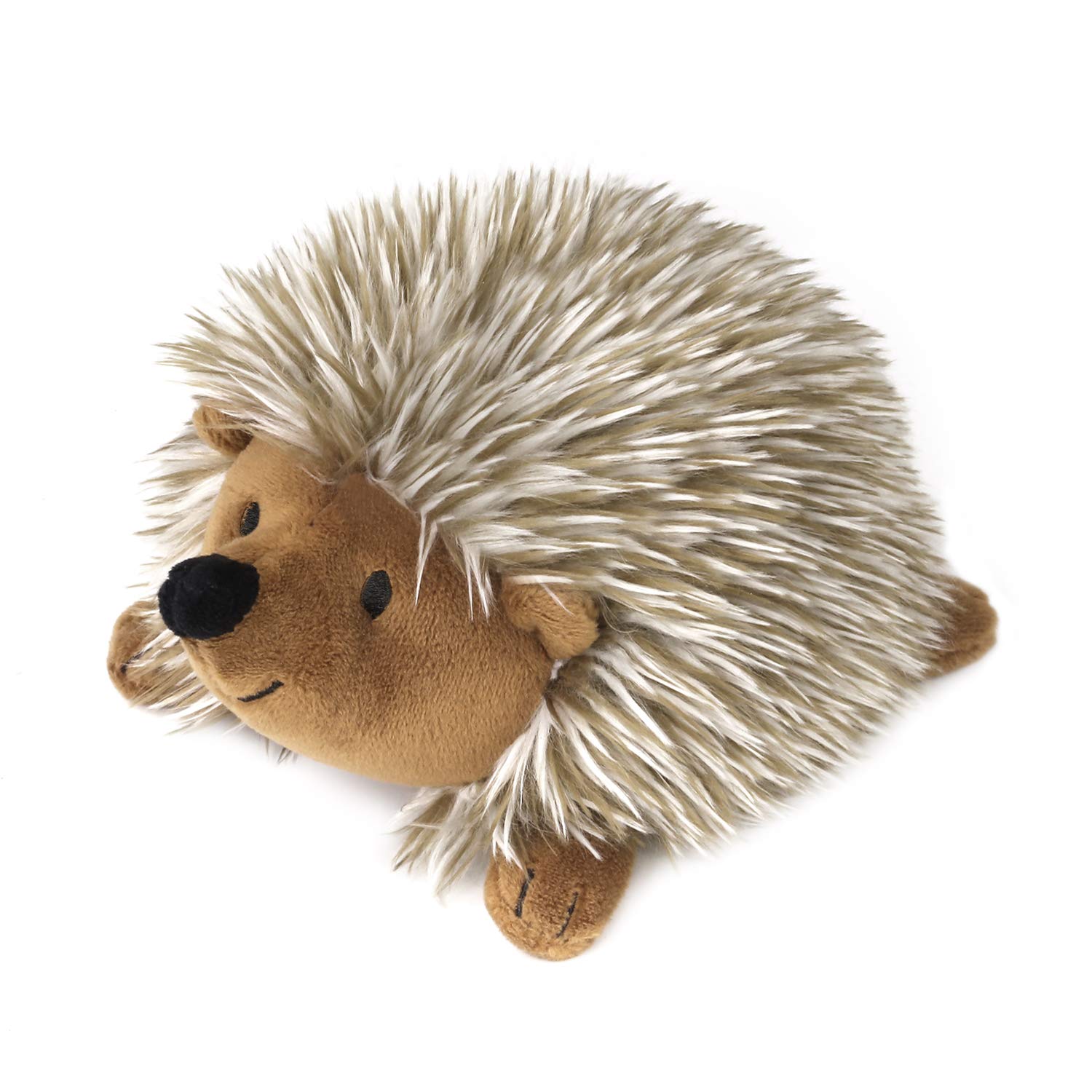 Pawaboo Plush Dog Toy, Non-toxic Super Soft Faux-fur Hedgehog Dog Toy Squeak Aninal Toy Stuffed Biting Training Playing Toys for Dog Puppy, Brown