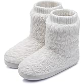 MIXIN Women's Comfort Warm Faux Fleece Fuzzy Ankle Bootie Slippers Plush Lining Slip-on House Shoes Anti-Slip Sole Indoor/Outdoor