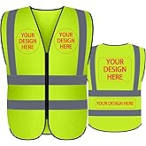 BeautyWill Custom Safety Vest Customized Logo Class 2 High Visibility Reflective Vest with Pockets Construction workwear