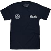 Tee Luv Men's Cerveza Modelo The Fighting Spirit Double Sided Beer Shirt | Cerveza Modelo Beer Brand Slogan T-Shirt, Front and Back Brewery Graphic Tee Shirt, 100% Cotton, Officially Licensed