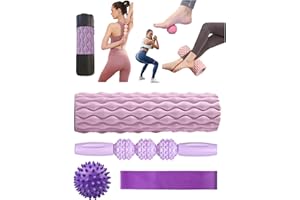Foam Roller for Back 5-in-1 High-Density exercise roller set for yoga,Fitness,Pilates Deep Tissue Massage 13"x4"（purple）- Way