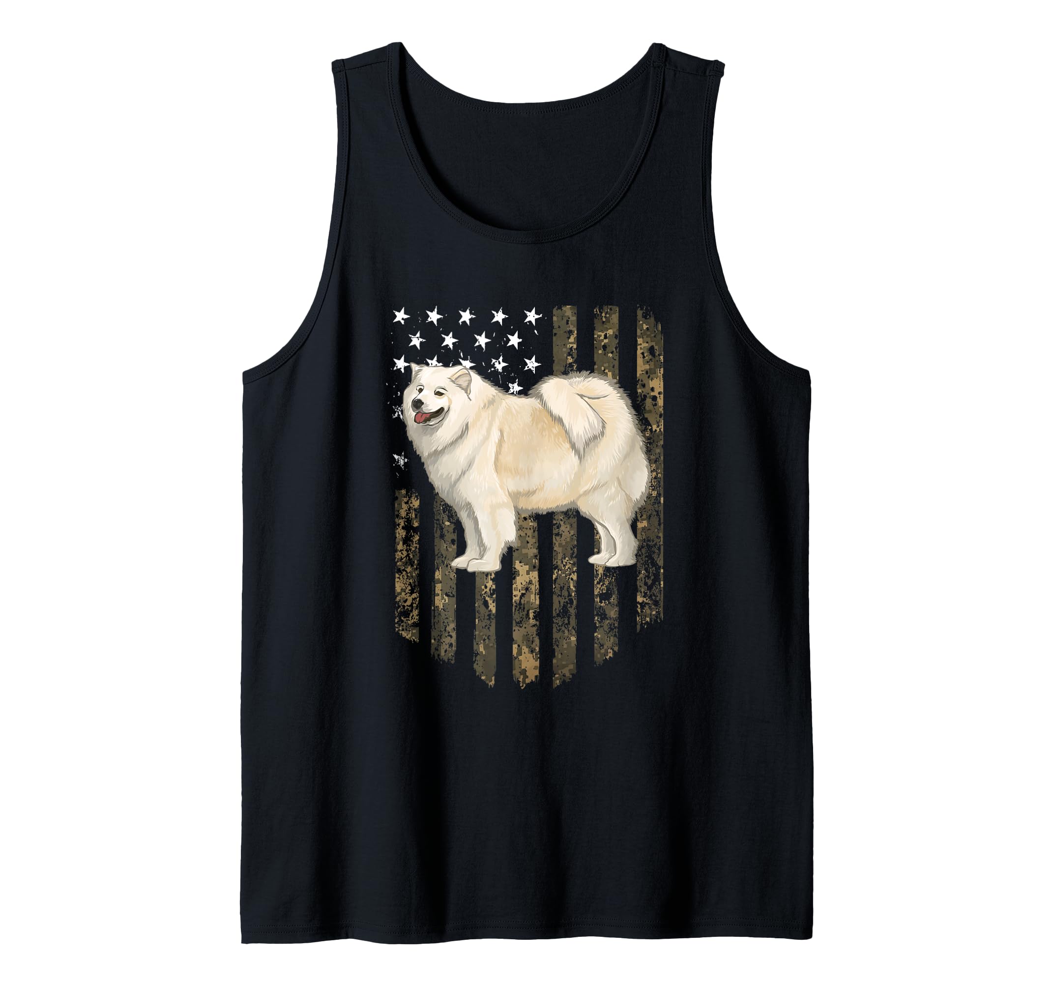 Camo American Flag Samoyed 4th Of July USA Tank Top