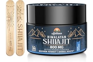 Ajoblanco 800 Mg Himalayan Shilajit Resin, Shilajit Pure Himalayan Organic, Shilajit Supplement with Purity, High Dosage & Potency for Energy, Strength & Immunity, Men & Women, 30 Grams