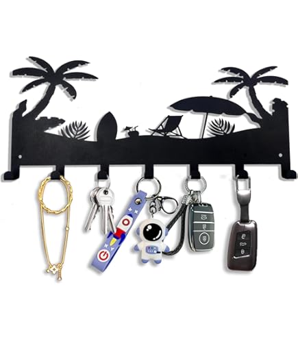 Magnetic Key Holder NAUMOO White Wooden Key Holder Wall Mounted