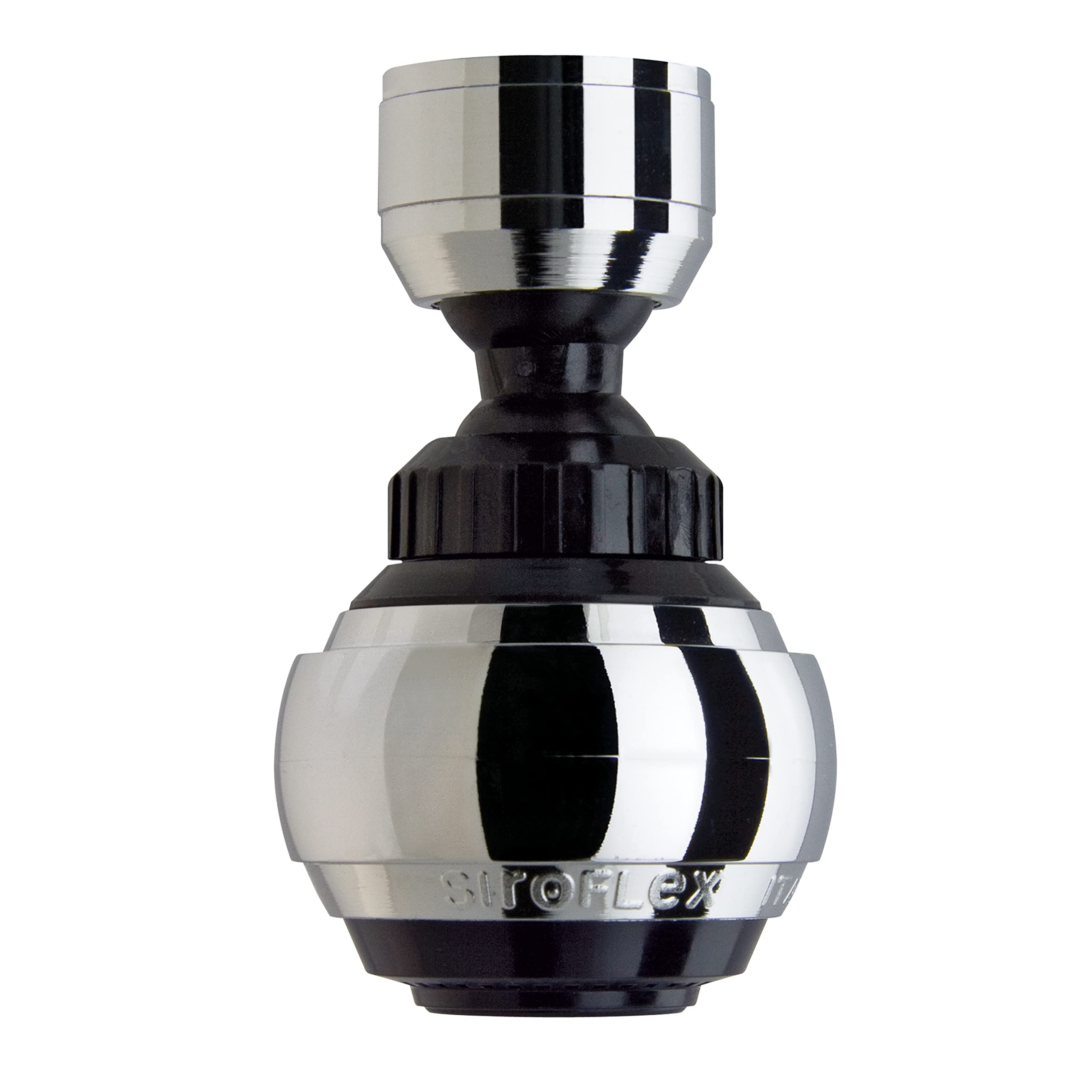 Siroflex 2525/5S Saturn Aerator Shower Tap Sprayer Kitchen Faucet Made in Italy Chrome Black | Faucet Aerator with Swivel | Aerator for Water Saving Faucets and Filter