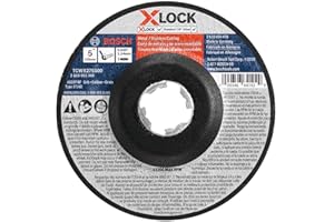 BOSCH TCWX27S500 5 In. x .045 In. X-LOCK Metal/Stainless Fast Cutting Abrasive Wheel 60 Grit Compatible with 7/8 In. Arbor Type 27A (ISO 42) for Applications in Metal, Stainless Steel Cutting