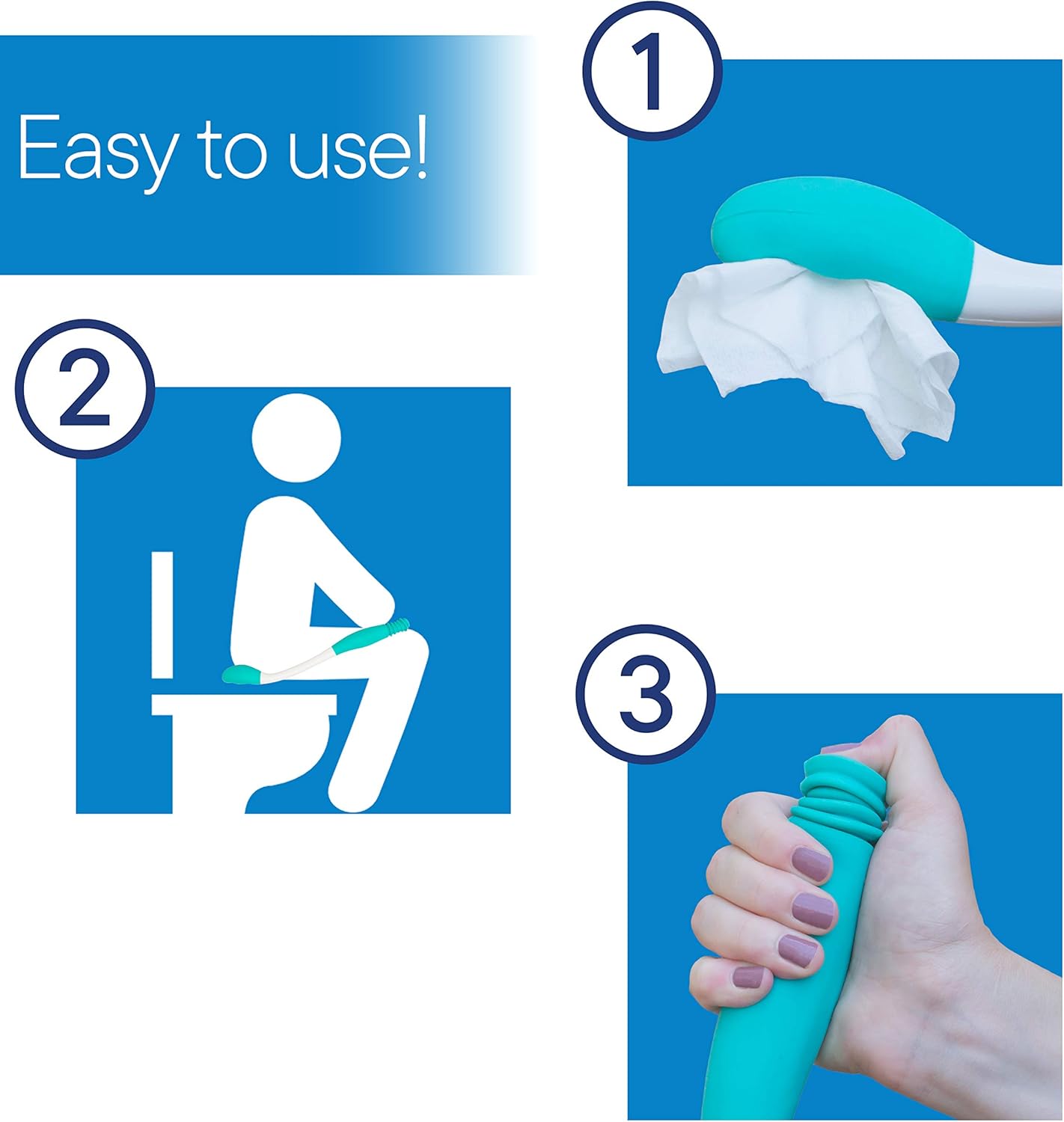 RMS Long Reach Comfort Wipe - Self Assist Toilet Aid, Ideal Daily Living Bathroom Aid for Limited Mobility: Health & Personal Care